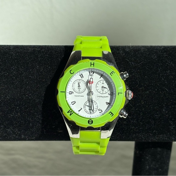 MICHELE Neon Green Tahini Jelly Watch - Picture 5 of 11